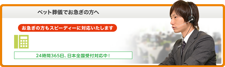 ペット葬儀でお急ぎの方へ