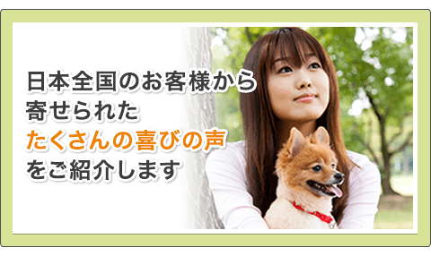 ここではペット葬儀110番にお寄せいただいたお客様の声をご紹介いたします