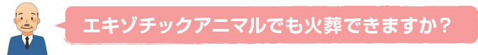 エキゾチックアニマルでも火葬できますか？？